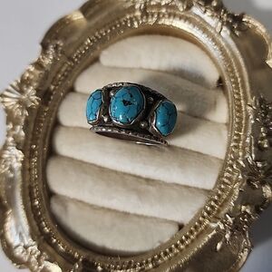 Turquoise Sterling Silver 925 Ring B+M Native American Size 8